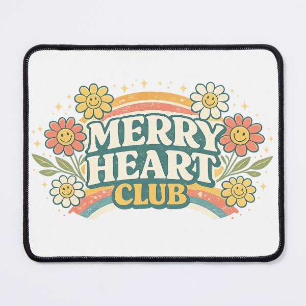 Item preview, Merry Heart Club Retro Christian Floral Smiley Faith Aesthetic Shirt designed and sold by SoulThread Studio.