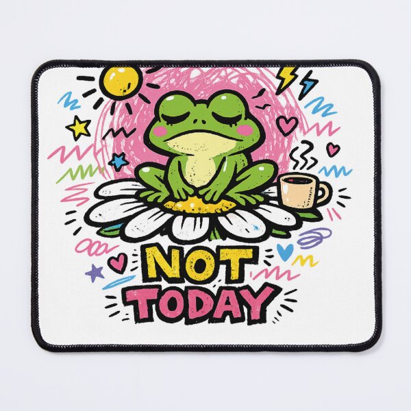 Item preview, Not Today Sleepy Frog Coffee Doodle Cartoon T-Shirt | Cute Lazy Frog Illustration designed and sold by aswan2000.