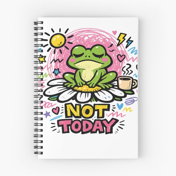 Item preview, Not Today Sleepy Frog Coffee Doodle Cartoon T-Shirt | Cute Lazy Frog Illustration designed and sold by aswan2000.