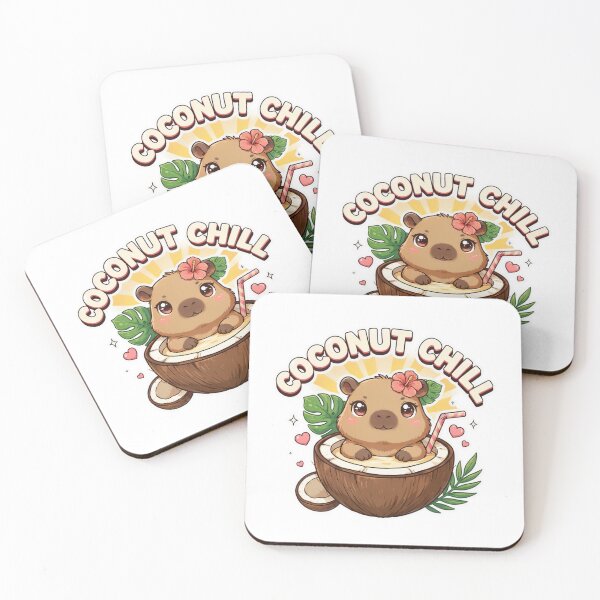 Item preview, Coconut Chill Capybara T-Shirt – Cute Kawaii Tropical Summer Animal Gift for Capybara Lovers, Cozy Girls & Beach Vibes Fans designed and sold by GemBob Creations.