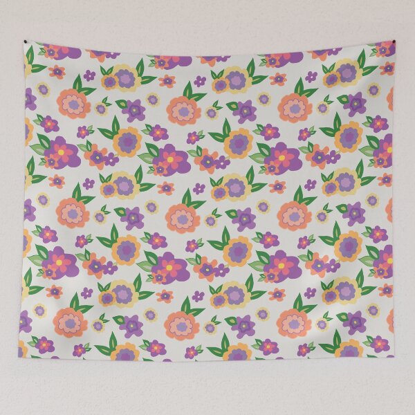 Item preview, Crazy Orange Yellow and Purple Flowers designed and sold by Nana Dancer Designs.