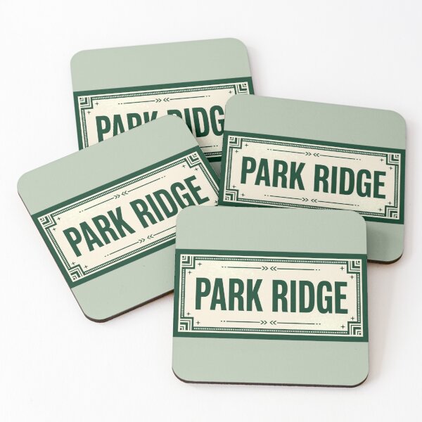 Item preview, Park Ridge vintage sign with decorative green border designed and sold by Rue Design Company.