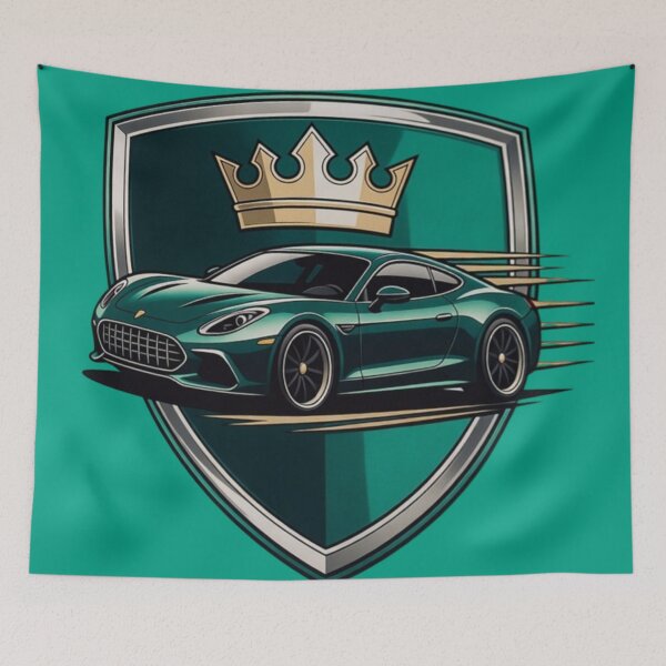 Item preview, British Racing Green Supercar Royal Crown Shield Emblem designed and sold by Nexus Space.