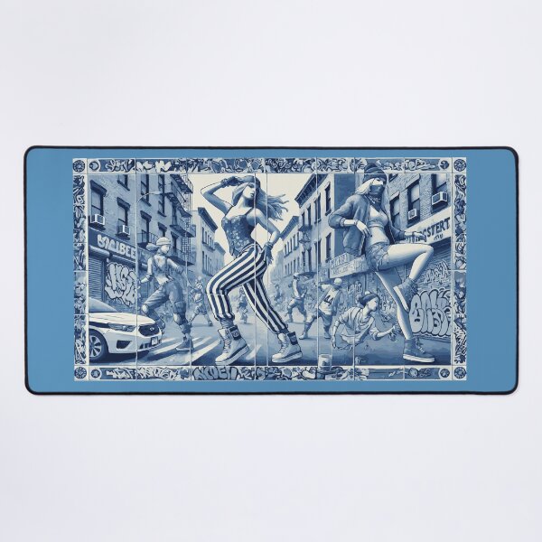 Item preview, Urban Street Dance Art – Blue Graffiti City Scene, Modern Streetwear Illustration designed and sold by Joel0708.