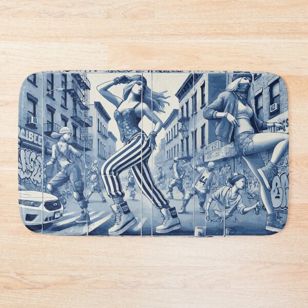 Item preview, Urban Street Dance Art – Blue Graffiti City Scene, Modern Streetwear Illustration designed and sold by Joel0708.