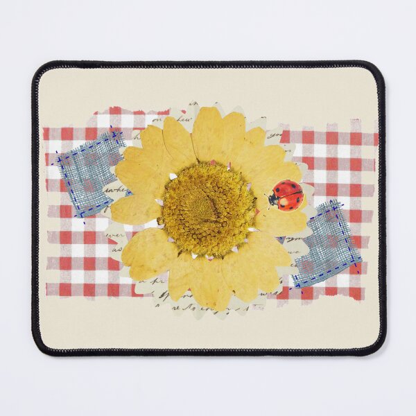 Item preview, Sunflower Checkered Fabric Style Cute Ladybug Garden Vintage Floral Graphic designed and sold by alizye.