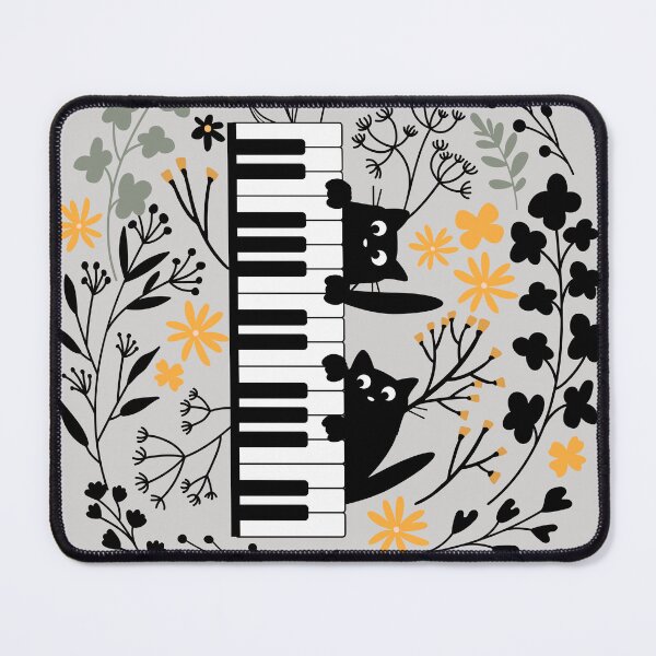 Item preview, Cats piano duet in wildflowers designed and sold by InkRiot Studios.