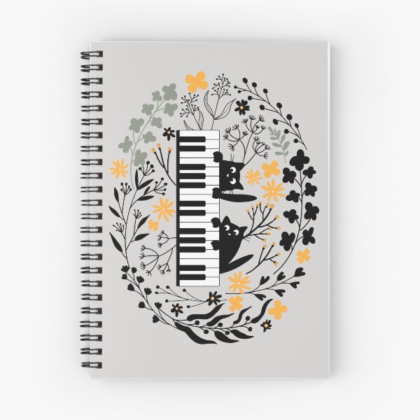 Item preview, Cats piano duet in wildflowers designed and sold by InkRiot Studios.