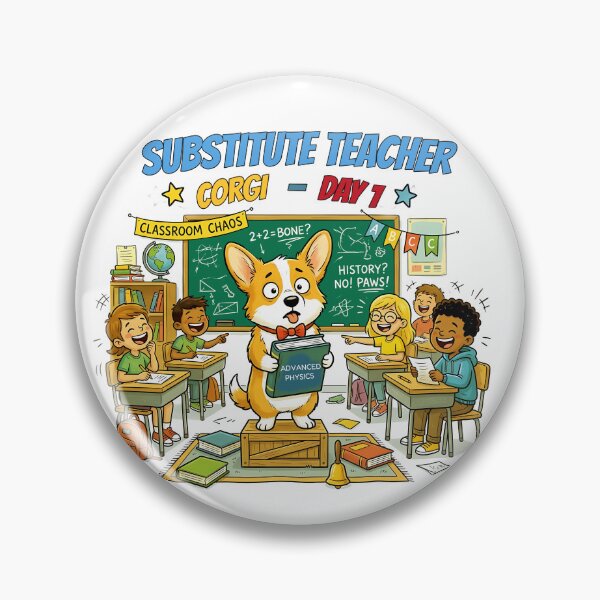 Item preview, Funny Corgi Substitute Teacher Day 1 Shirt, Classroom Chaos Corgi Back to School Tee, Unique Corgi School Gift for Dog Lovers and Teachers designed and sold by Wearable Canvas...