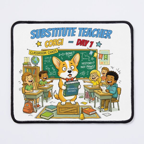 Item preview, Funny Corgi Substitute Teacher Day 1 Shirt, Classroom Chaos Corgi Back to School Tee, Unique Corgi School Gift for Dog Lovers and Teachers designed and sold by Wearable Canvas...