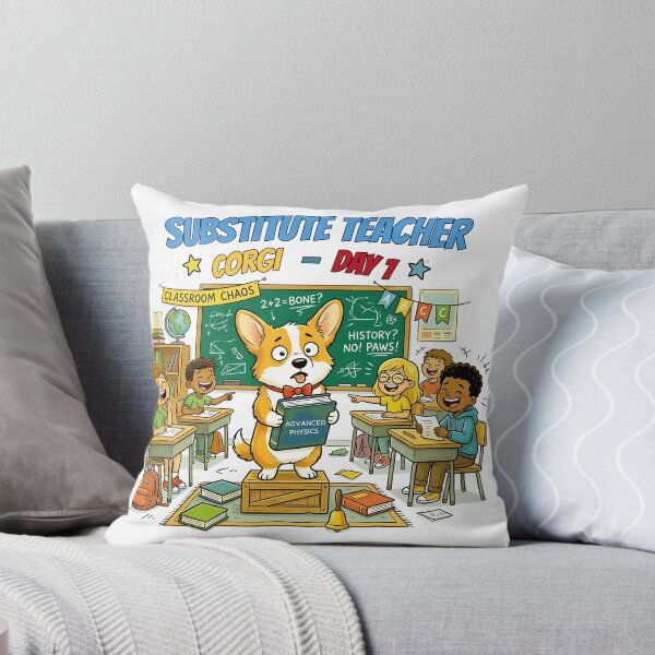 Item preview, Funny Corgi Substitute Teacher Day 1 Shirt, Classroom Chaos Corgi Back to School Tee, Unique Corgi School Gift for Dog Lovers and Teachers designed and sold by Wearable Canvas...