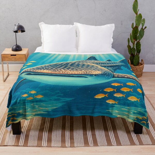 Item preview, Whale Shark Retro Style Digital Animal Art designed and sold by kakarikihill.