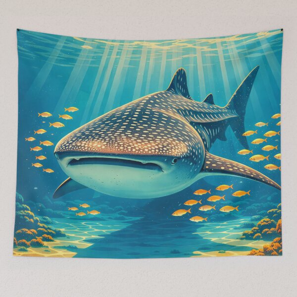 Item preview, Whale Shark Retro Style Digital Animal Art designed and sold by kakarikihill.