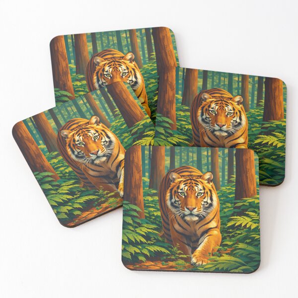 Item preview, Tiger Retro Style Digital Animal Art designed and sold by kakarikihill.