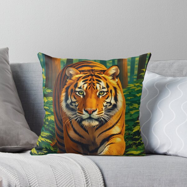 Artikelvorschau, Digitale Tierkunst im Retro-Stil mit Tiger entworfen und verkauft von kakarikihill.