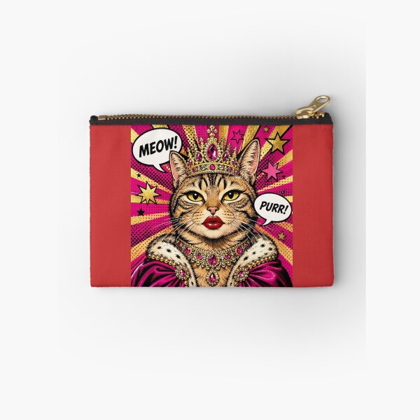 Item preview, Royal Queen Cat Pop Art - Magenta Crown Cat MEOW PURR designed and sold by Natalia-Vlad.