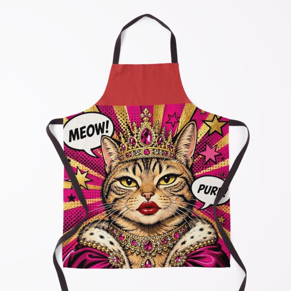 Item preview, Royal Queen Cat Pop Art - Magenta Crown Cat MEOW PURR designed and sold by Natalia-Vlad.