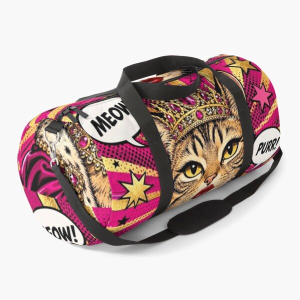Item preview, Royal Queen Cat Pop Art - Magenta Crown Cat MEOW PURR designed and sold by Natalia-Vlad.