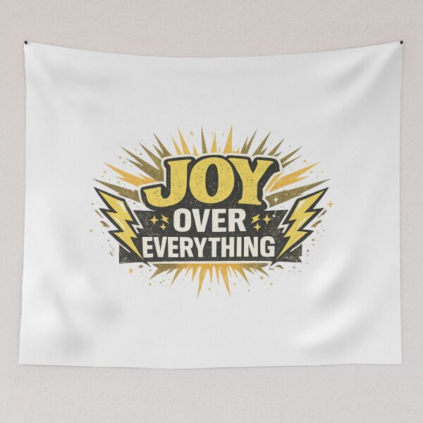 Item preview, Joy Over Everything Christian Retro Lightning Bolt Faith  designed and sold by SoulThread Studio.
