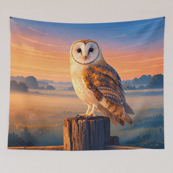 Item preview, Western Barn Owl Retro Style Digital Art designed and sold by kakarikihill.