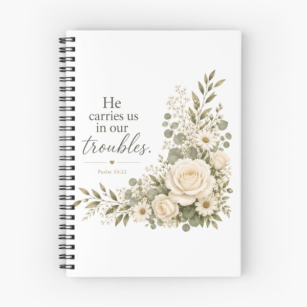 Item preview, He Carries Us Floral Christian Bible Verse Design designed and sold by MissDJLI.