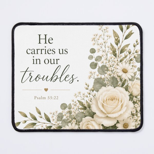 Item preview, He Carries Us Floral Christian Bible Verse Design designed and sold by MissDJLI.