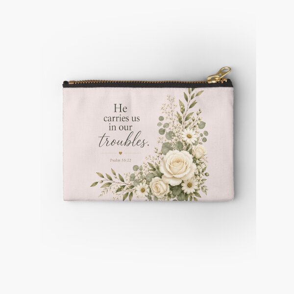 Item preview, He Carries Us Floral Christian Bible Verse Design designed and sold by MissDJLI.