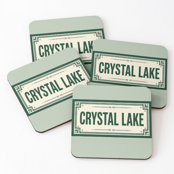 Artikelvorschau, Vintage-Schild „Crystal Lake“ mit dekorativem grünem Rand entworfen und verkauft von Rue Market.