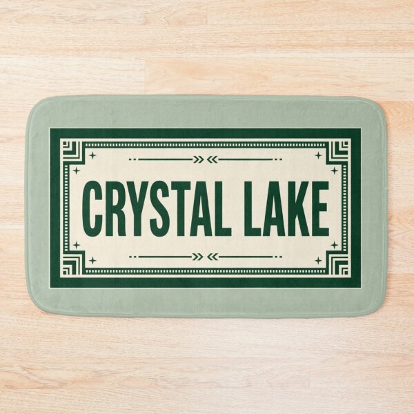 Item preview, Crystal Lake vintage sign with decorative green border designed and sold by Rue Design Company.