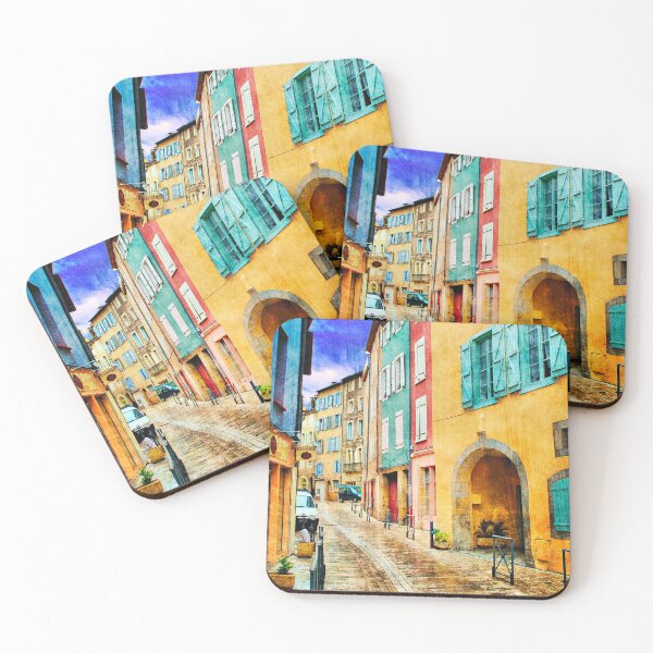 Item preview, Colorful European Street Architecture Print | Mediterranean City Art | Travel Wall Poster designed and sold by DigitalChickHub.