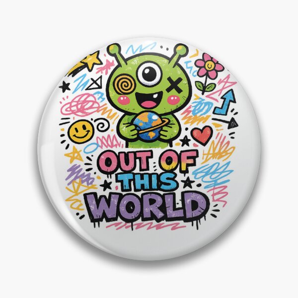 Item preview, Out of This World – Cute Alien Doodle Grunge Cartoon T-Shirt designed and sold by aswan2000.