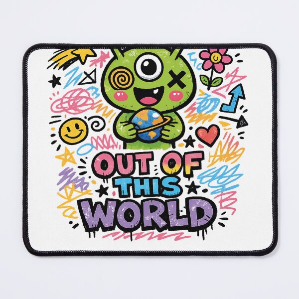 Item preview, Out of This World – Cute Alien Doodle Grunge Cartoon T-Shirt designed and sold by aswan2000.