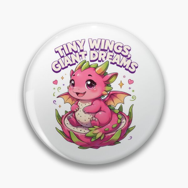 Item preview, Tiny Wings Giant Dreams Dragon Fruit Dragon T-Shirt – Cute Kawaii Fantasy Dragon Gift for Dragon Lovers, Cozy Girls & Fantasy Fans designed and sold by GemBob Creations.