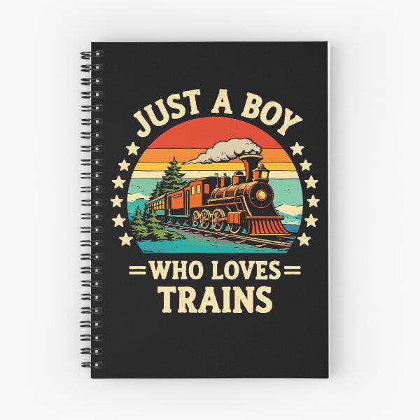 Item preview, Just A Boy Who Loves Trains - Vintage Retro Steam Locomotive Train Art designed and sold by BendyBeasts.
