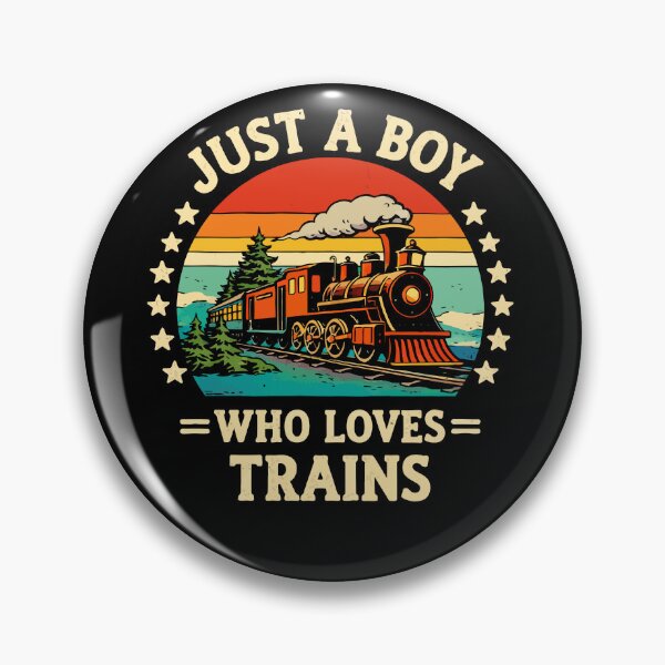 Item preview, Just A Boy Who Loves Trains - Vintage Retro Steam Locomotive Train Art designed and sold by BendyBeasts.