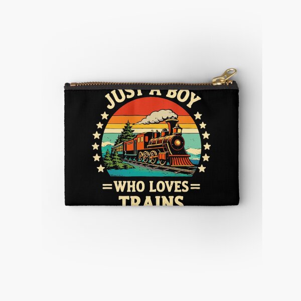 Item preview, Just A Boy Who Loves Trains - Vintage Retro Steam Locomotive Train Art designed and sold by BendyBeasts.
