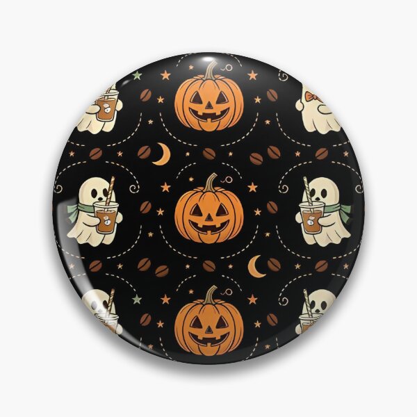 Item preview, Retro Halloween Cute Ghosts Seamless Pattern designed and sold by GothicVibesPrints.