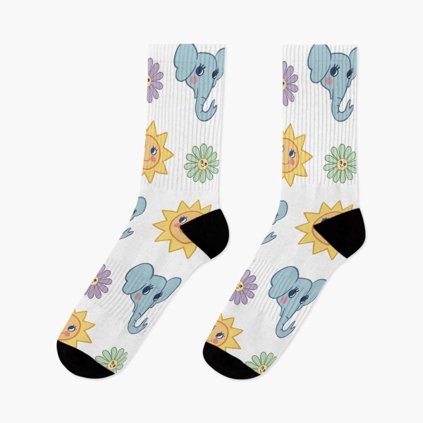 Item preview, Elephant, Sun & Flowers Set- Cute Illustrations for Kids designed and sold by YGA Studio.