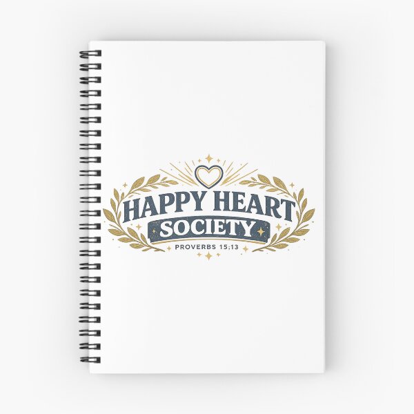 Item preview, Happy Heart Society Proverbs 15:13 Christian Faith Vintage Laurel Wreath Design designed and sold by SoulThread Studio.