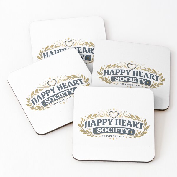 Item preview, Happy Heart Society Proverbs 15:13 Christian Faith Vintage Laurel Wreath Design designed and sold by SoulThread Studio.