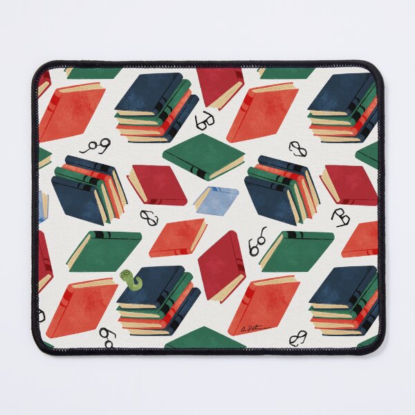 Item preview, Colorful Books & Reading Glasses Seamless Print on white designed and sold by studioaudrea.