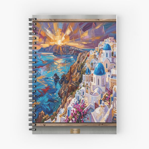 Item preview, Golden Sunset over Santorini: Expressionist Oil Painting designed and sold by STAR-OVA.