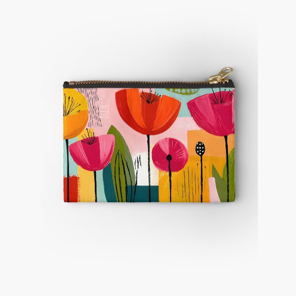 Item preview, Modern Floral Harmony with Bright Stylized Blooms and Colorful Geometric Abstract Botanical Wall Art designed and sold by OlfactoART Studio.