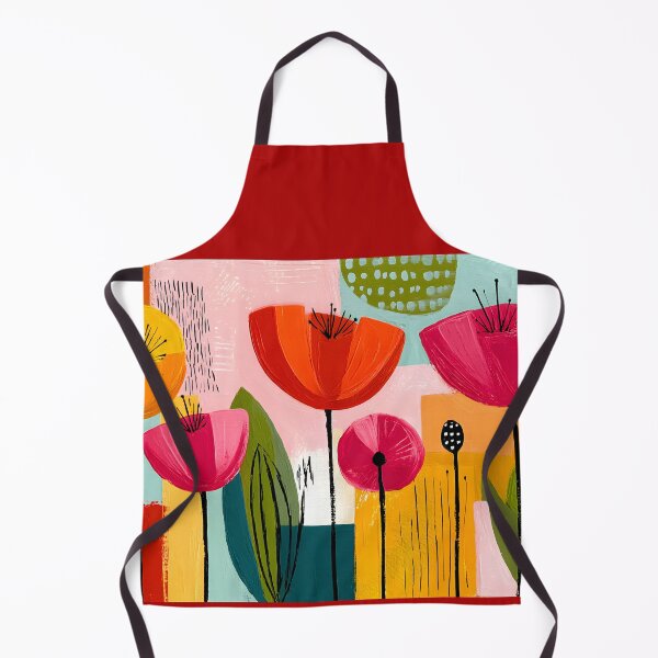 Item preview, Modern Floral Harmony with Bright Stylized Blooms and Colorful Geometric Abstract Botanical Wall Art designed and sold by OlfactoART Studio.