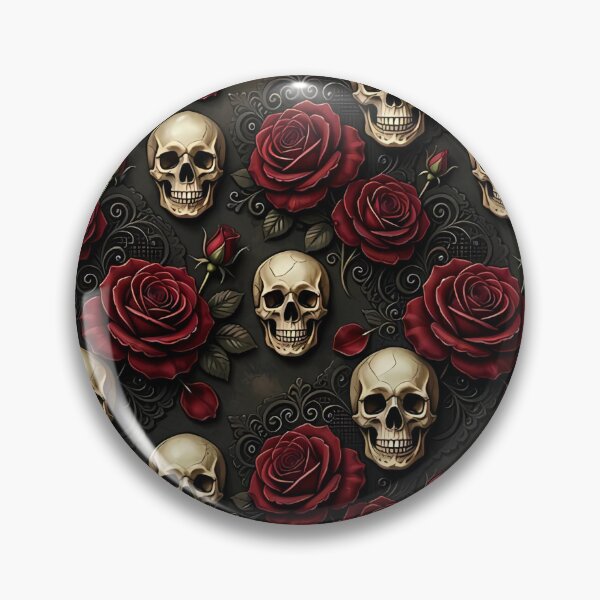 Item preview, Elegant Victorian Gothic Skull and Rose Seamless Pattern designed and sold by GothicVibesPrints.