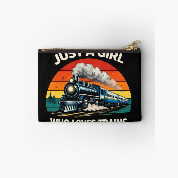 Item preview, Just A Girl Who Loves Trains - Vintage Retro Steam Locomotive Train Art designed and sold by BendyBeasts.