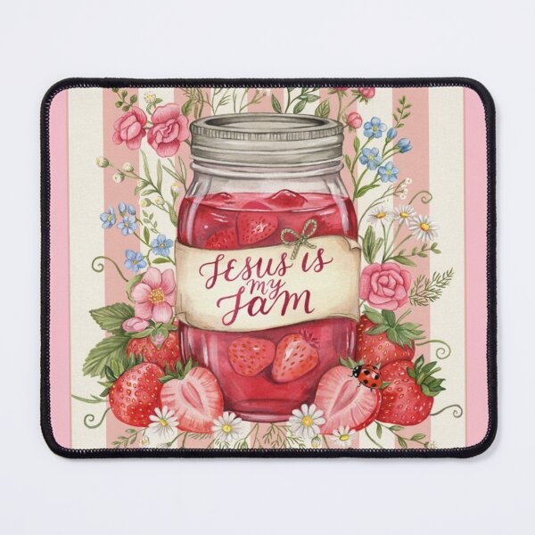 Item preview, Funny Jesus Is My Jam Cute Christian Strawberry Girly designed and sold by Dabbing Turtle Designs.