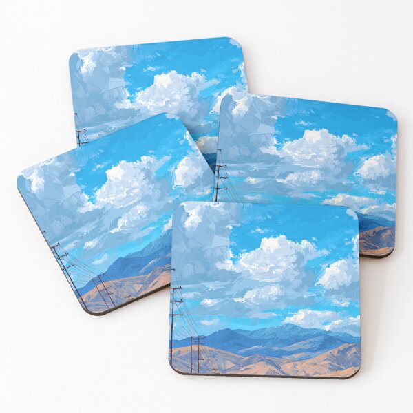 Item preview, Desert Landscape with Power Lines - Contemporary Scenic Sky Art designed and sold by JackrabbitPub.