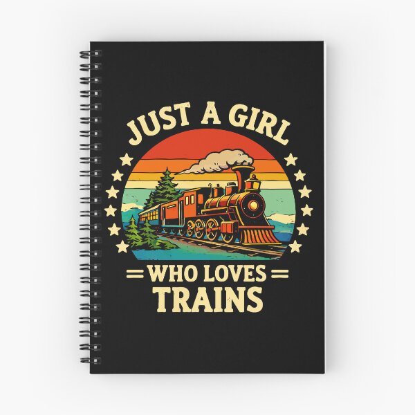 Item preview, Just A Girl Who Loves Trains - Vintage Retro Steam Locomotive Train Art designed and sold by BendyBeasts.