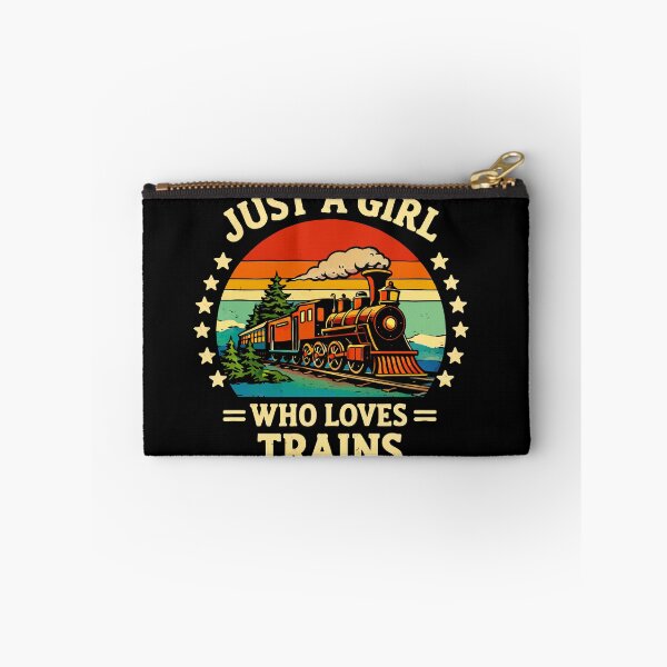 Item preview, Just A Girl Who Loves Trains - Vintage Retro Steam Locomotive Train Art designed and sold by BendyBeasts.